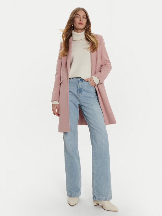 Maryley Maryley Преходно палто 24IB808/14CM Розов Regular Fit