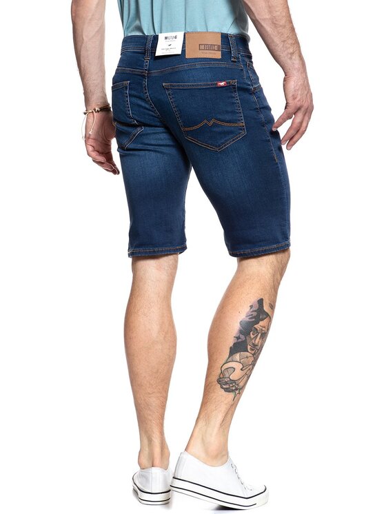 Mustang Mustang Szorty jeansowe CHICAGO SHORT Niebieski Slim Fit