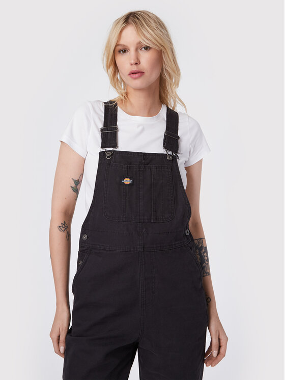 Dickies Dickies Džinsa bikškostīms Duck Canvas Bib DK0A4XM1C40 Melns Regular Fit