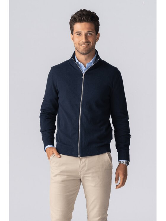 TeeShoppen TeeShoppen Sweter 'Basic Collection' Granatowy Regular Fit