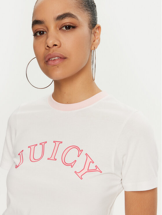 Juicy Couture Juicy Couture Tricou College Gf JCSCT224414 Alb Regular Fit