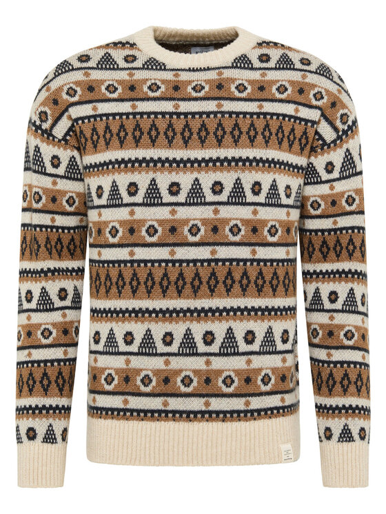 Mustang Mustang Sweter EMIL C NORWAY Brązowy Regular Fit