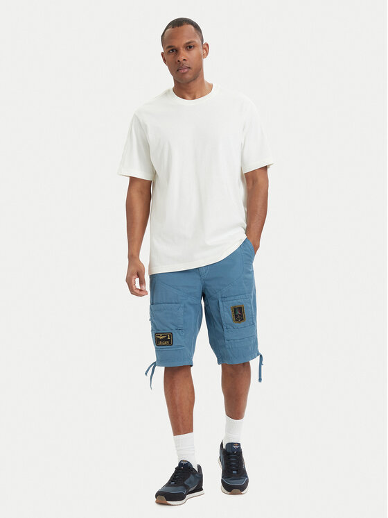Aeronautica Militare Aeronautica Militare Stoffshorts 261BE0041UCT01122 Blau Regular Fit