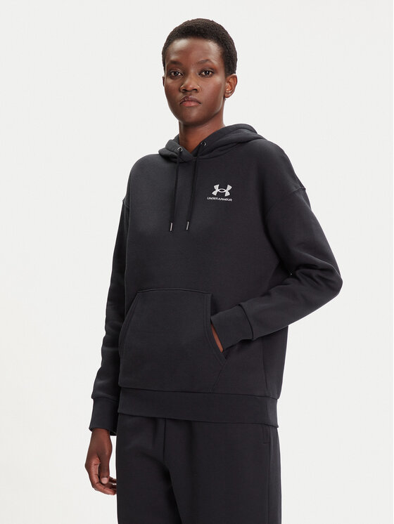 Under Armour Bluza Essential 1373033 Czarny Relaxed Fit
