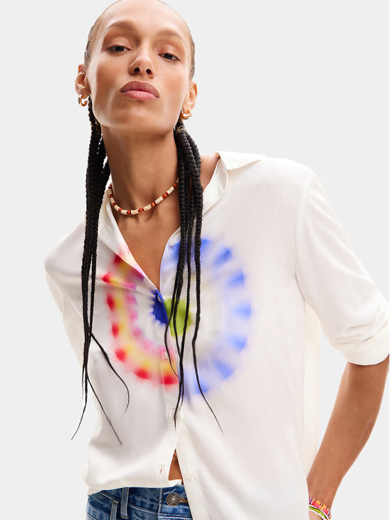 Desigual Desigual Hemd Ohm 24SWCW04 Weiß Regular Fit