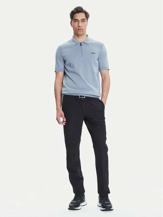 BOSS BOSS Тениска с яка и копчета K_Ever-X PS 50541961 Сив Regular Fit