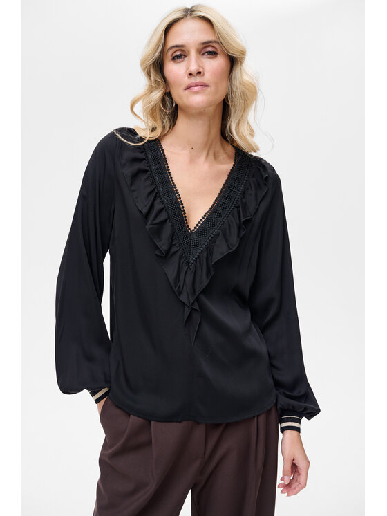 blue shadow blue shadow Bluzka Mila Czarny Regular Fit