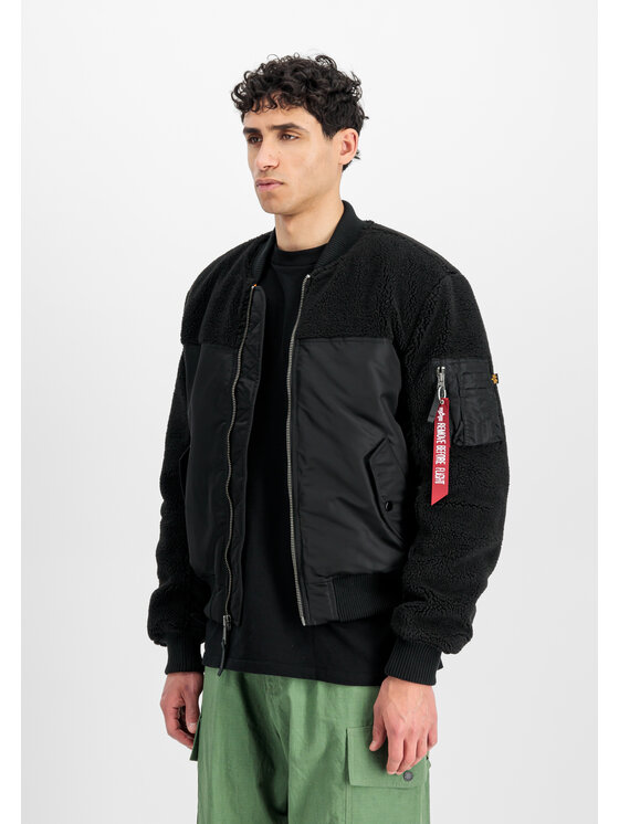 Alpha Industries Alpha Industries Kurtka bomber MA-1 Teddy Bomber Jacket Czarny Slim Fit