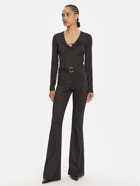 Just Cavalli Bluzka 79PAH638 J0251 Czarny Slim Fit
