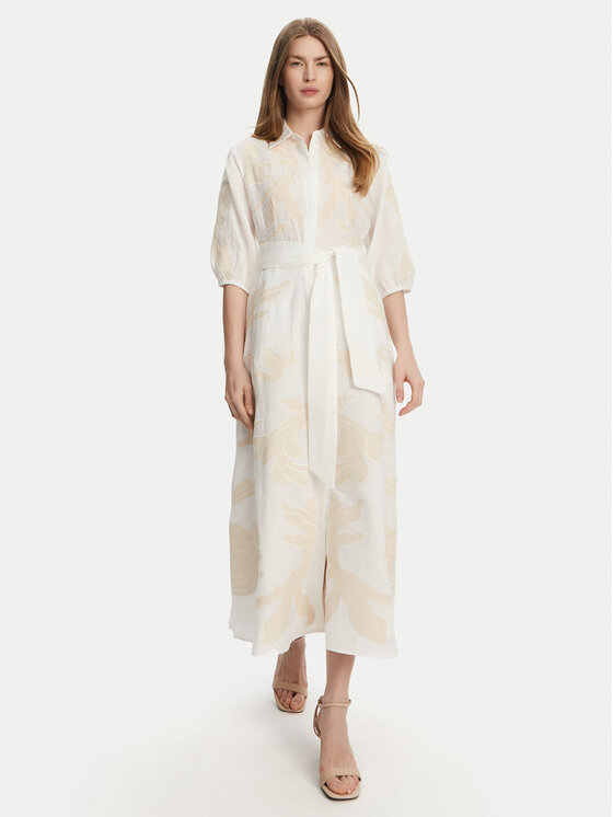Marella Marella Sukienka koszulowa Nota 2513221252 Biały Regular Fit