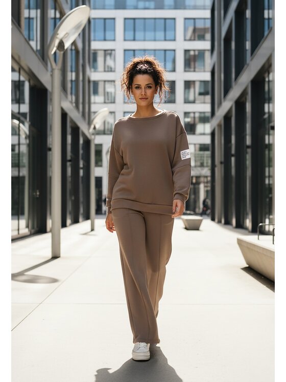 FIGL FIGL Komplet dresowy M1168 Brązowy Regular Fit