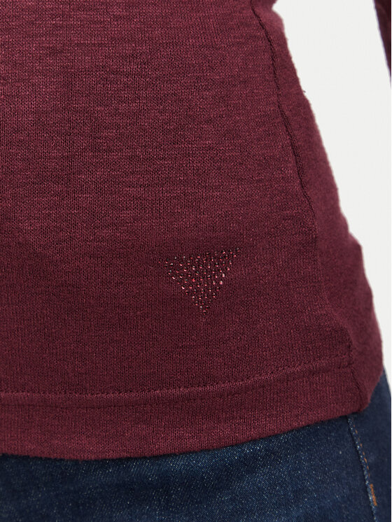 Guess Guess Rollkragenpullover W4BP14 KCGM2 Dunkelrot Slim Fit