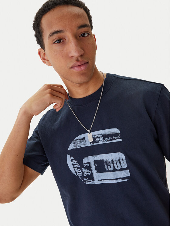 G-Star Raw G-Star Raw T-Shirt G Icon Graphic D28823-E385 Granatowy Regular Fit