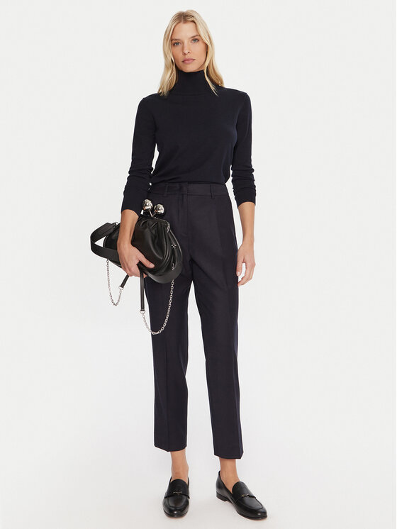 Weekend Max Mara Weekend Max Mara Medžiaginės kelnės Caldaia 2525136152 Tamsiai mėlyna Regular Fit