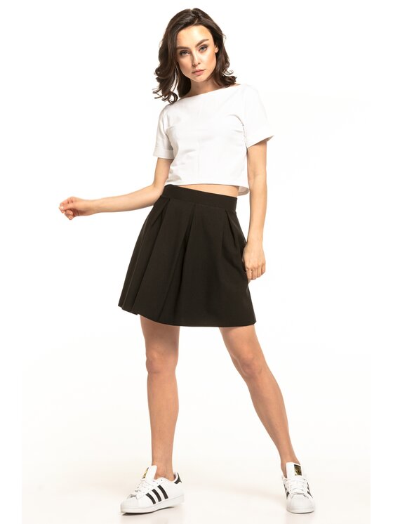 Tessita Tessita Spódnica mini T316 Czarny A-Line Fit