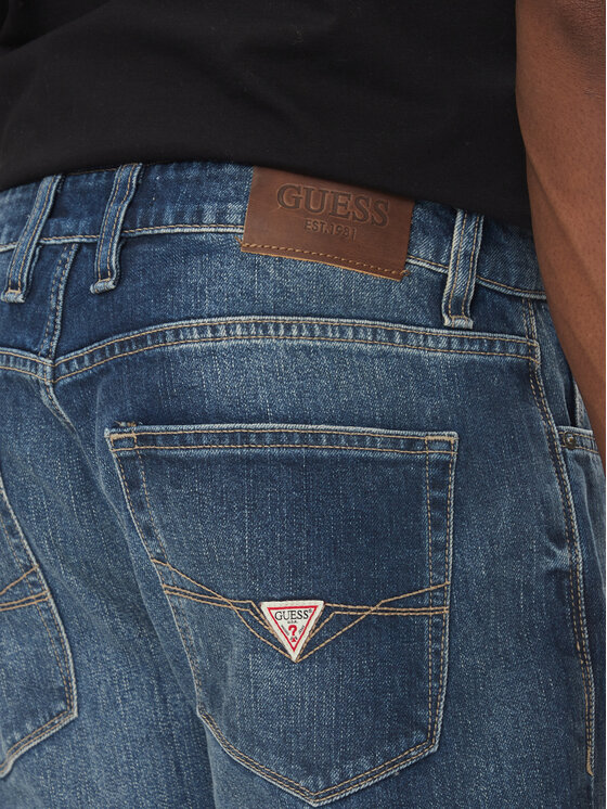Guess Guess Jeansy M5GAS2 D4Z80 Modrá Slim Tapered Fit