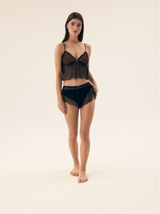 Esotiq Esotiq Piżama 42487 Czarny Regular Fit