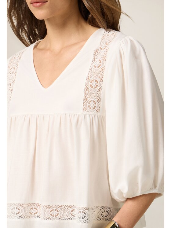 Oltre Oltre T-Shirt G391J004178N011 Biały Boxy Fit