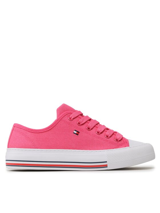 Tommy Hilfiger Plátenky Low Cut Lace-Up T3A9-32677-0890313 S Ružová