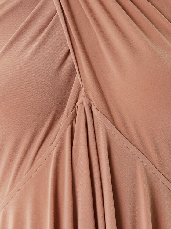 NORMA KAMALI NORMA KAMALI Sukienka koktajlowa KK1253PLO62833 Beżowy Slim Fit