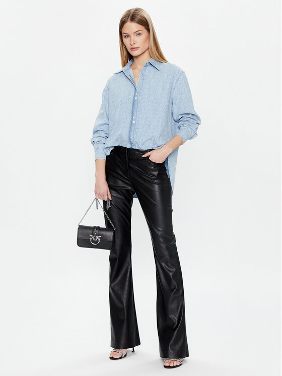 PINKO Pinko džínsová košeľa 100816 A0FO Modrá Regular Fit