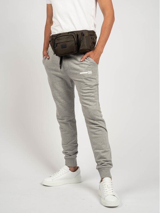 Les Hommes Les Hommes Pantaloni di tessuto UHJ100-752U | Jogging Grigio Slim Fit