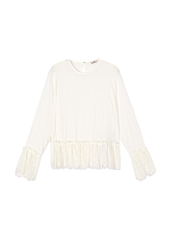 Oltre Oltre Blusa 2512R003083N011 Bianco Regular Fit