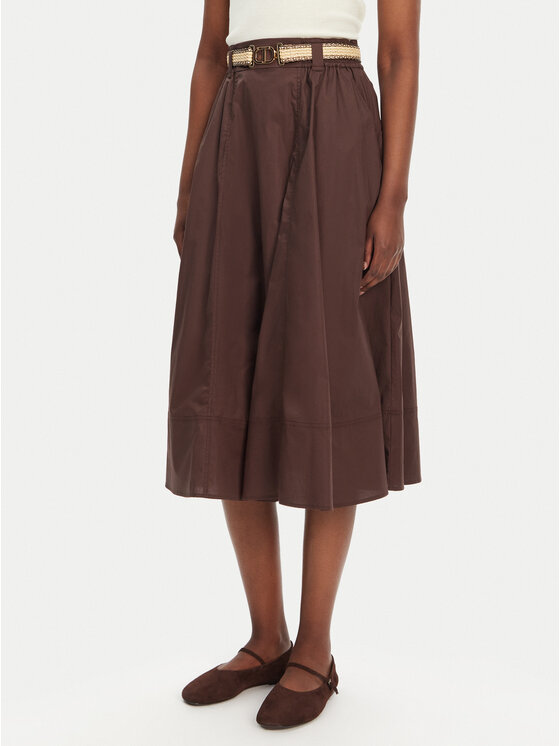TWINSET TWINSET Trapezförmiger Rock 251TT202J Braun Regular Fit