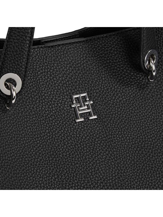 Tommy Hilfiger Tommy Hilfiger Torebka Th Emblem Satchel AW0AW15177 Czarny