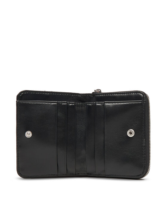 Calvin Klein Calvin Klein Denarnica Quilted Flap Zip Around LV04F1124G Črna