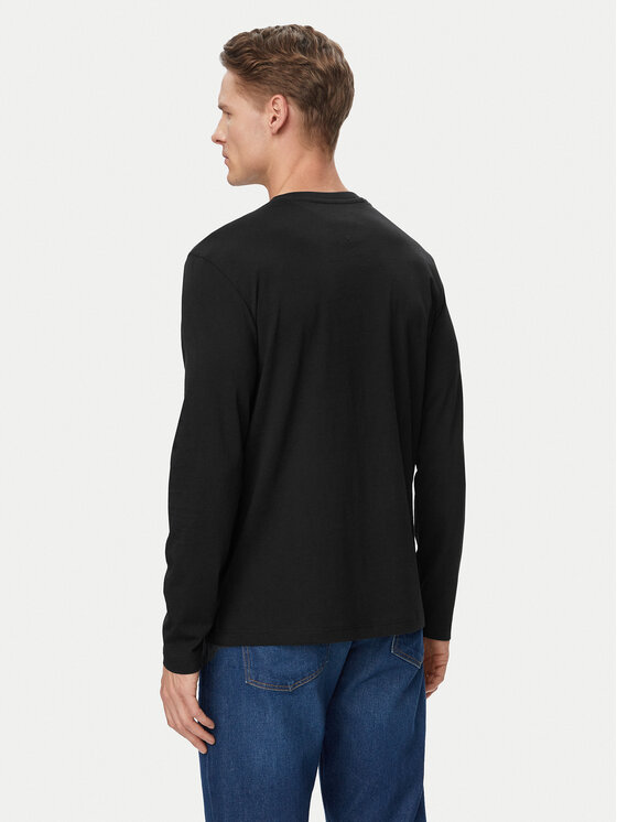Tommy Hilfiger Tommy Hilfiger Marškinėliai ilgomis rankovėmis Script Stack MW0MW43225 Juoda Regular Fit
