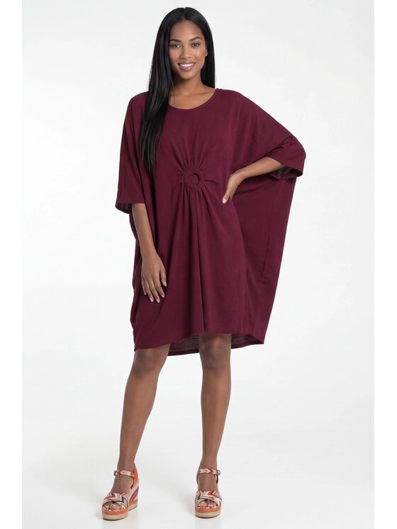 FIGL FIGL Sukienka codzienna M1327 Bordowy Oversize