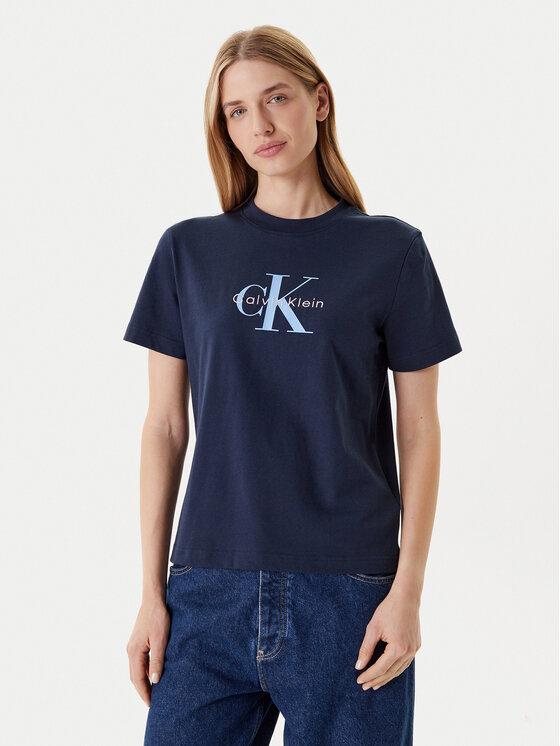 Calvin Klein Jeans Damski T-Shirt, rozmiar XL, Granatowy, Hero Classic LV047B865G