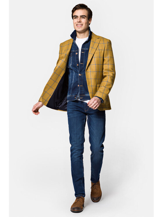 Lancerto Lancerto Marynarka MA099222000002 Żółty Slim Fit