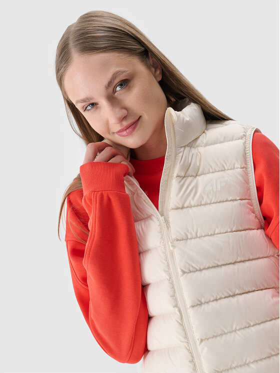 4F 4F Kamizelka MIDSHOP TEXTILE Biały Regular Fit