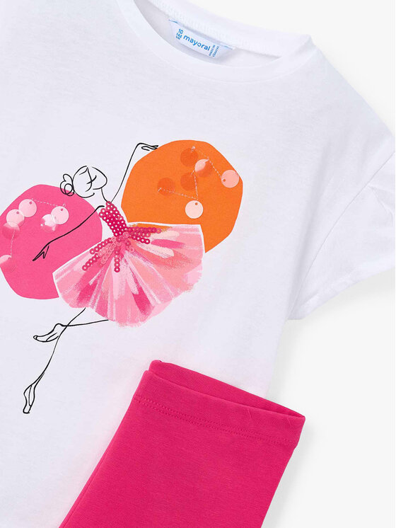 Mayoral Mayoral Komplektas: marškinėliai ir tamprės 3726 Balta Regular Fit