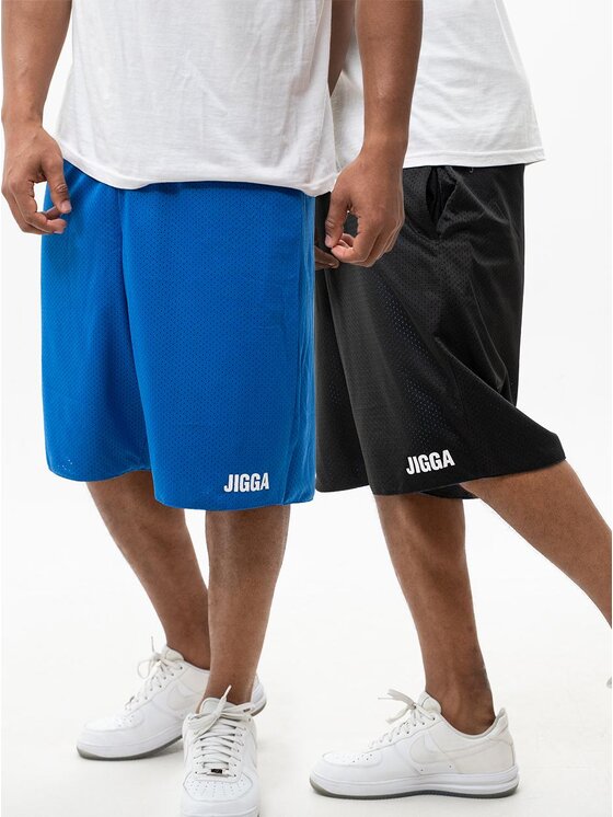 Jigga Wear Jigga Wear Szorty sportowe Krótkie Spodenki Sportowe Dwustronne 2 w 1 Czarne Niebieskie Jigga Wear Small Outline L Kolorowy Regular Fit