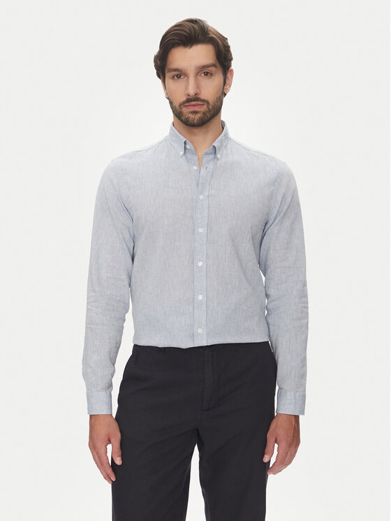Lindbergh Camicia 30-203344B Celeste Relaxed Fit, taglia : XL