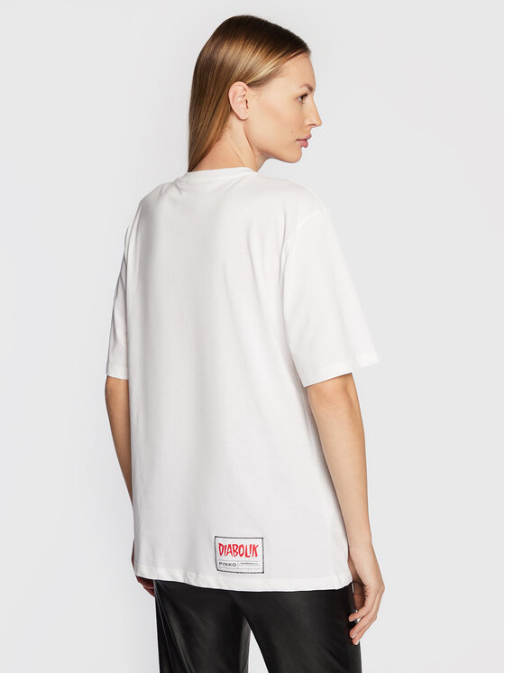 PINKO Pinko Marškinėliai DIABOLIK Fabiola 1L1099 Y5SN Balta Regular Fit