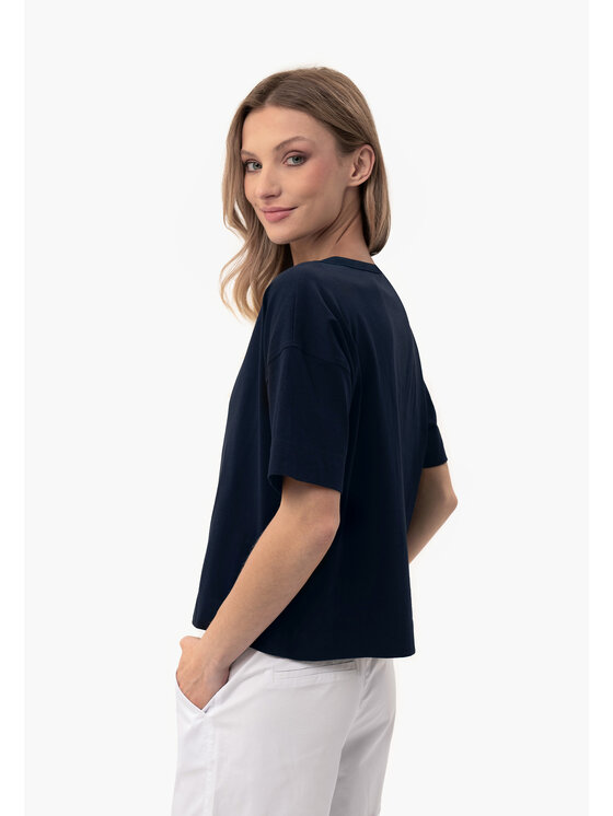 Volcano Volcano T-Shirt T-FLAME Granatowy Regular Fit