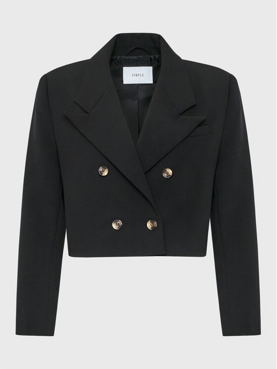 Simple Simple Bleizers MKD504-01 Melns Cropped Fit