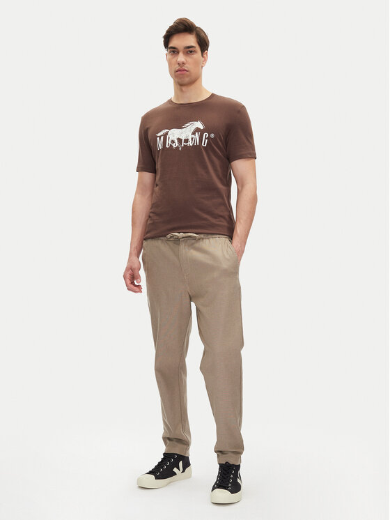 Mustang Mustang T-Shirt Austin 1016279 Καφέ Regular Fit