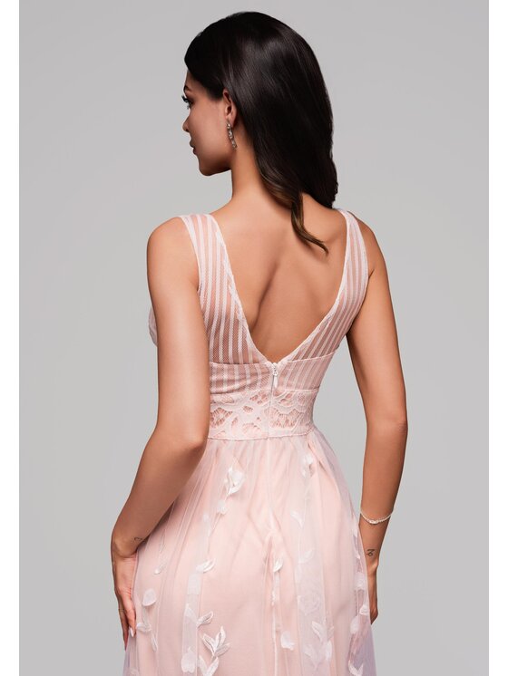 Ombre Ombre Sukienka wieczorowa LA-OM-DLR136 Różowy Regular Fit