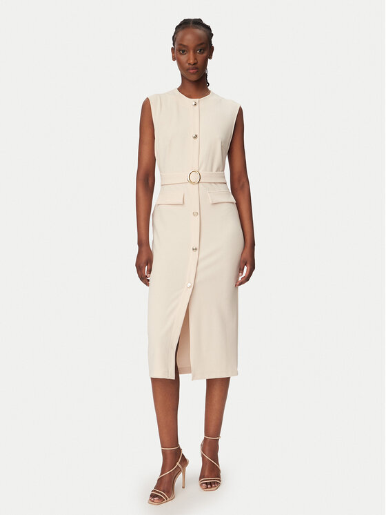 Rinascimento Rinascimento Coctailkleid CFC0020278002 Beige Slim Fit