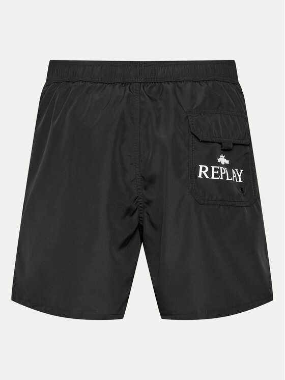 REPLAY Replay Pantaloni scurți pentru înot LM1119.000.82972 Negru Regular Fit