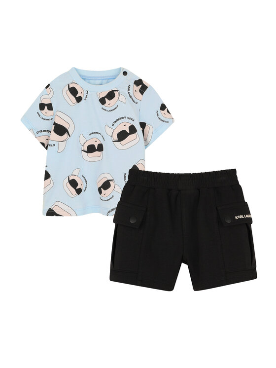 Karl Lagerfeld Kids Set tricou și pantaloni scurți Z31070 M Colorat Regular Fit