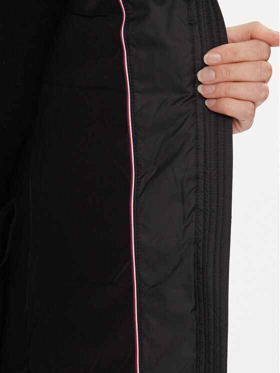 Tommy Hilfiger Tommy Hilfiger Пухено яке Tyra WW0WW39746 Черен Regular Fit