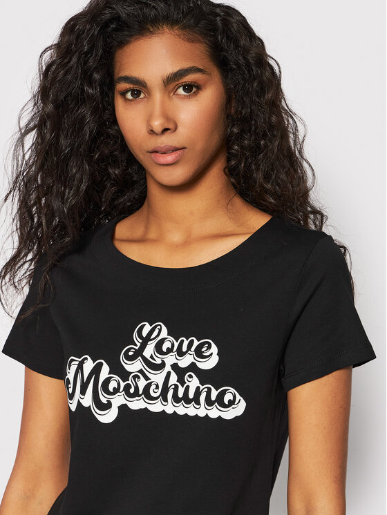 LOVE MOSCHINO Kleid fur den Alltag W592920M 3876 Schwarz Regular Fit Modivo