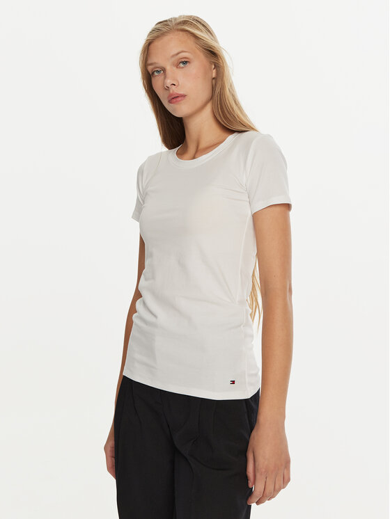 Tommy Hilfiger Set 2 tricouri UW0UW05525 Colorat Slim Fit