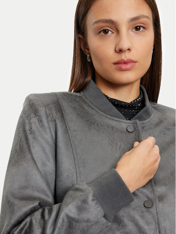 ONLY ONLY Bunda z imitace kůže Paris 15330040 Šedá Regular Fit